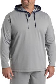 Reebok Big & Tall French Terry Performance Henley Hoodie