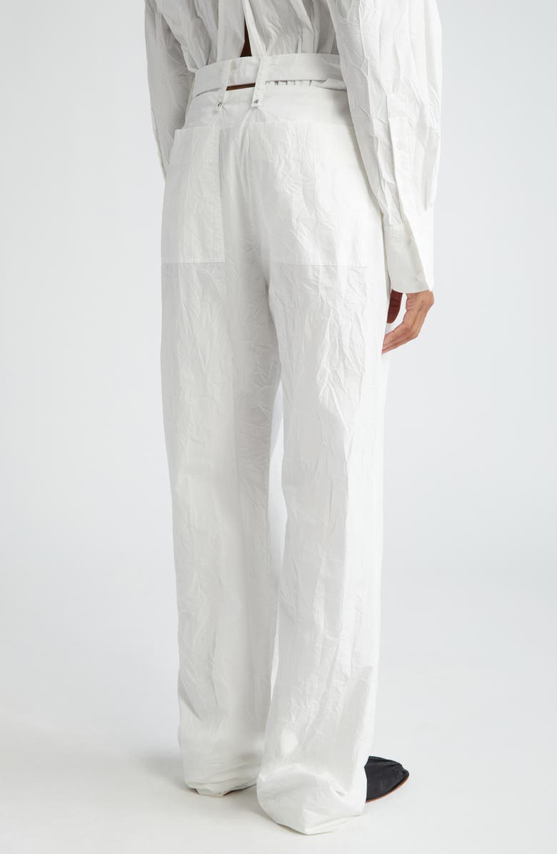 Proenza Schouler Rory Relaxed Fit Crinkled Poplin Straight Leg Pants, Alternate, color, 