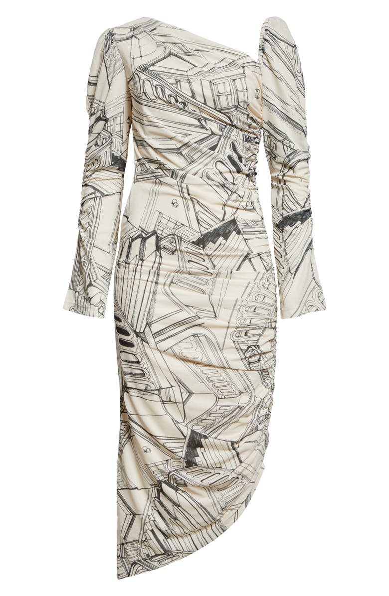 Stine Goya Staircase Print Long Sleeve Asymmetric Dress, Alternate, color,