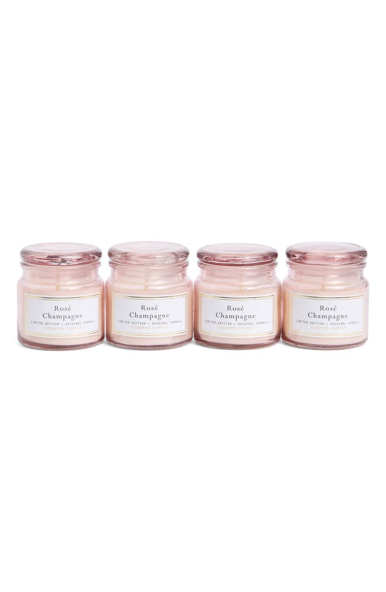 PORTOFINO CANDLES Champagne Set of 4 Mini Candles, Alternate, color, Rose Champagne