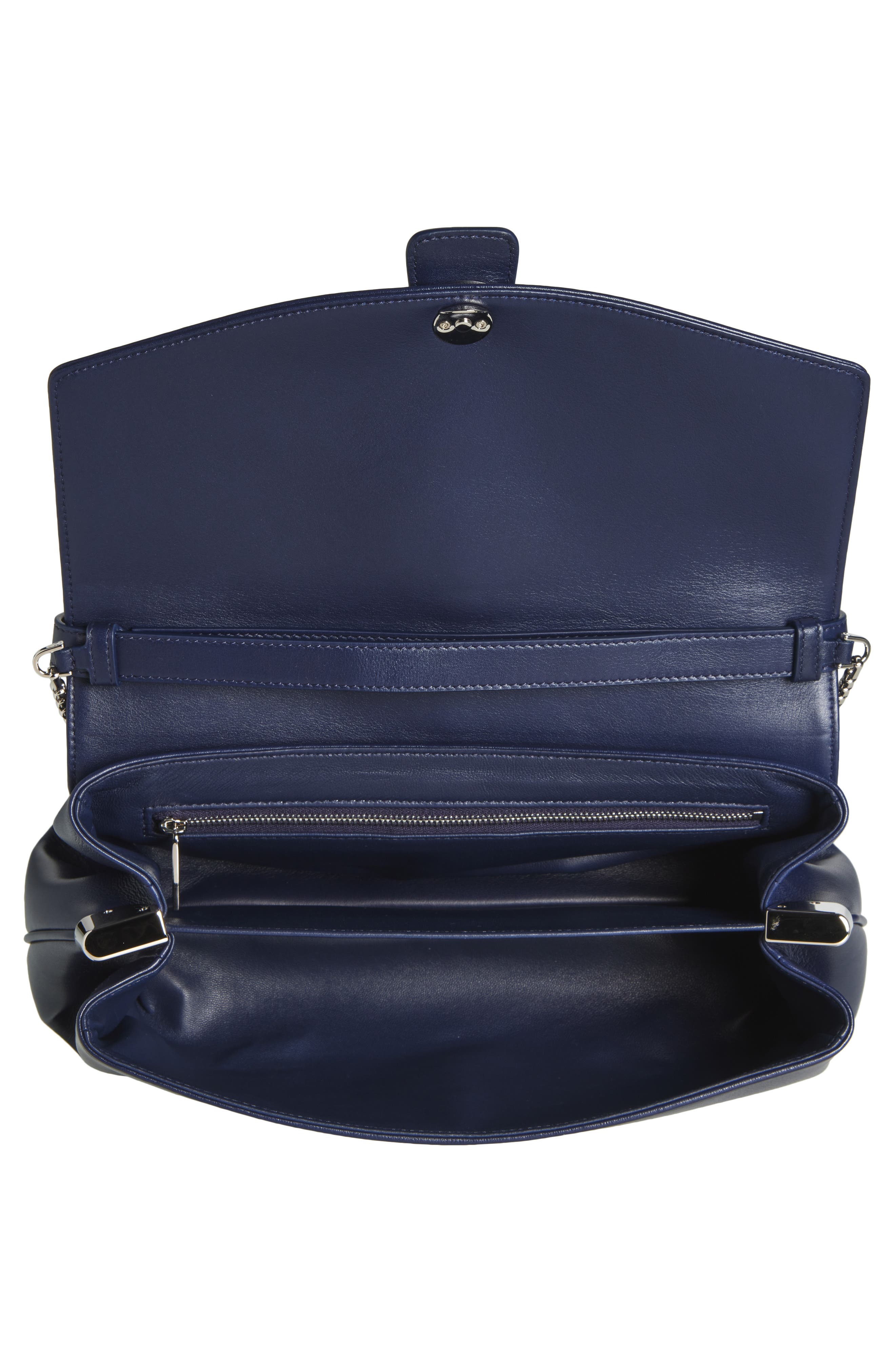 FERRAGAMO Medium Lily Leather Shoulder Bag, Alternate, color, New Navy Dkb