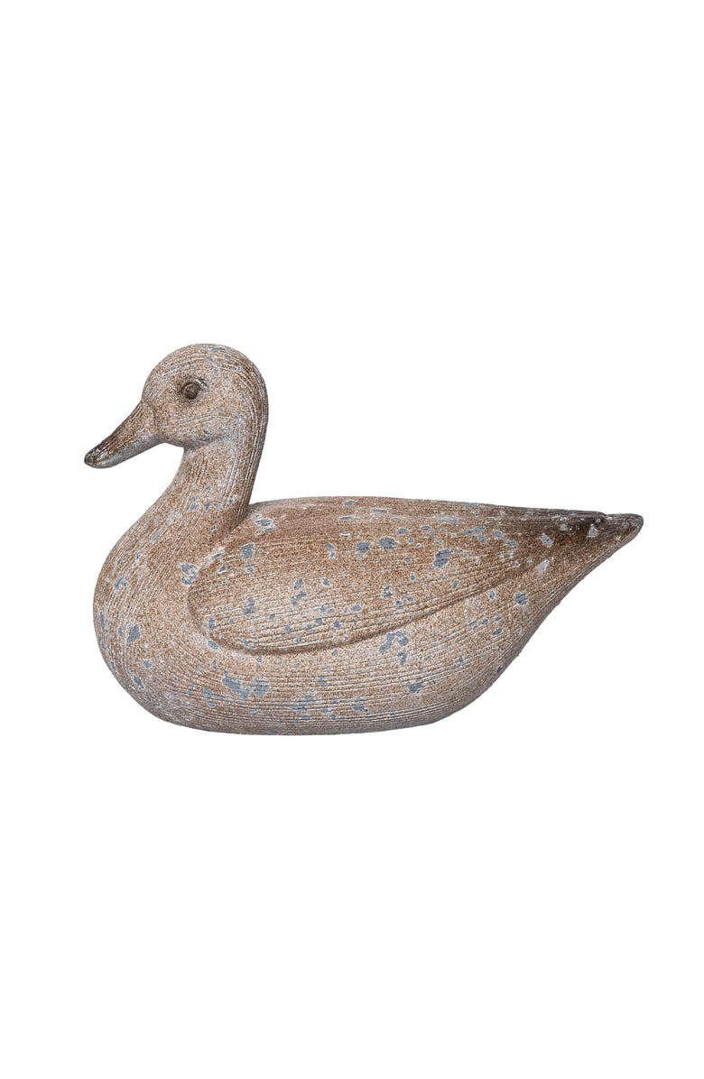 Transpac Resin Garden Duck Garden Accents Multicolored for Spring Home Decor, Main, color, Brown