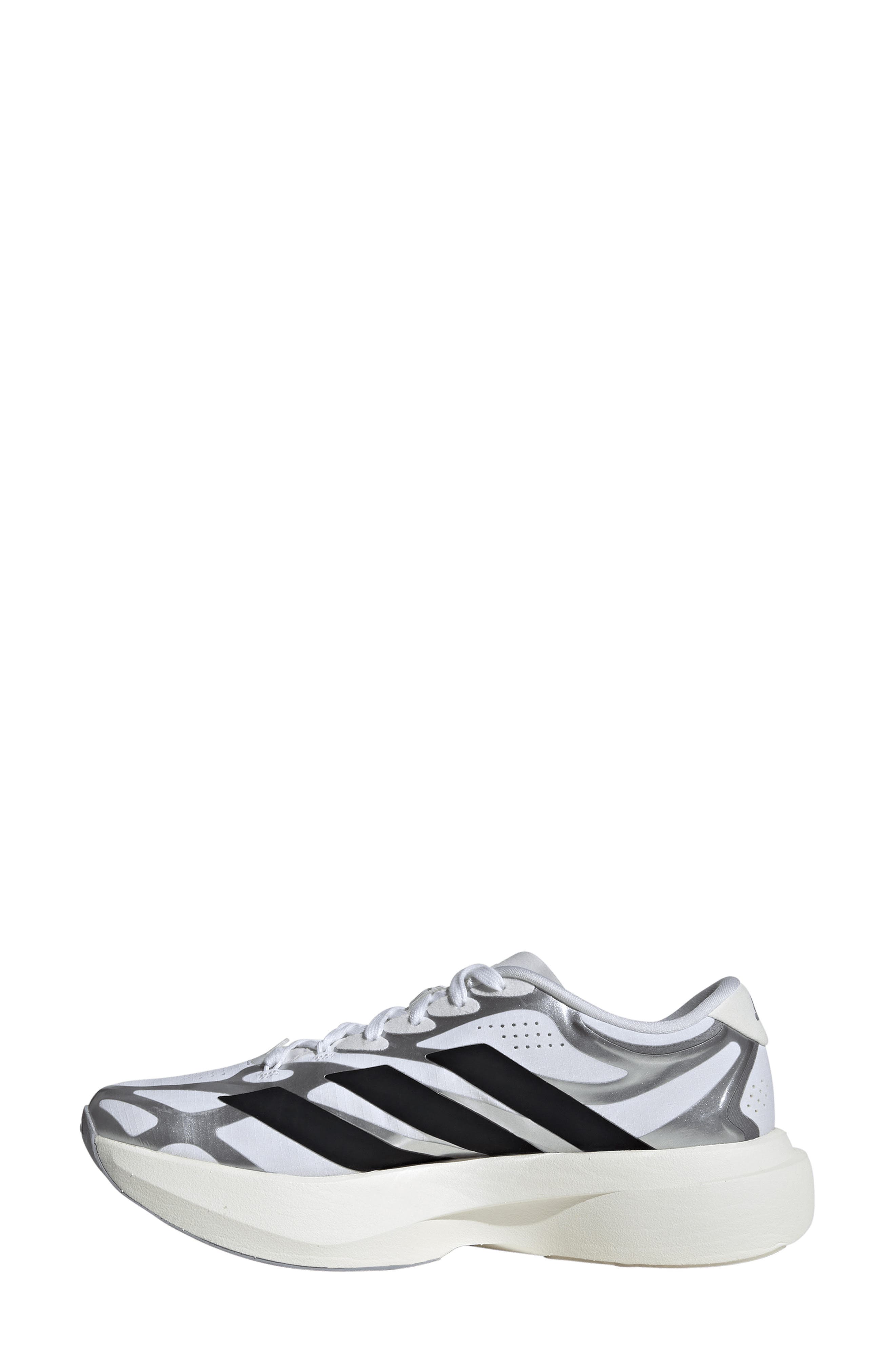 adidas Adizero Evo SL EXO Running Shoe, Alternate, color, White/ Black/ Iron Met