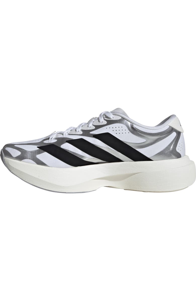 adidas Adizero Evo SL EXO Running Shoe, Alternate, color, White/ Black/ Iron Met
