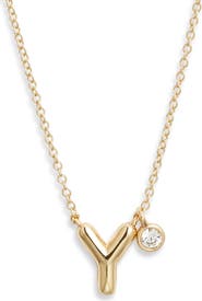 Chelsea28 Goldtone Initial Pendant Necklace