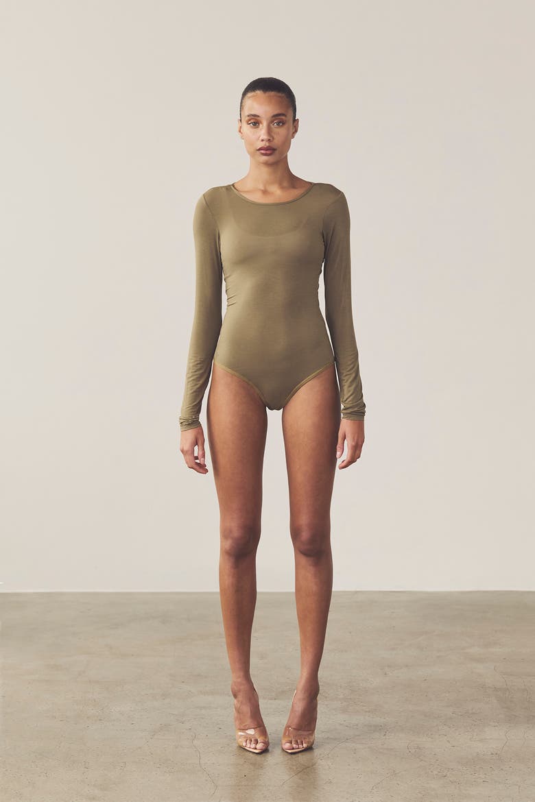 Dasha Bodysuit, Alternate, color, Olive