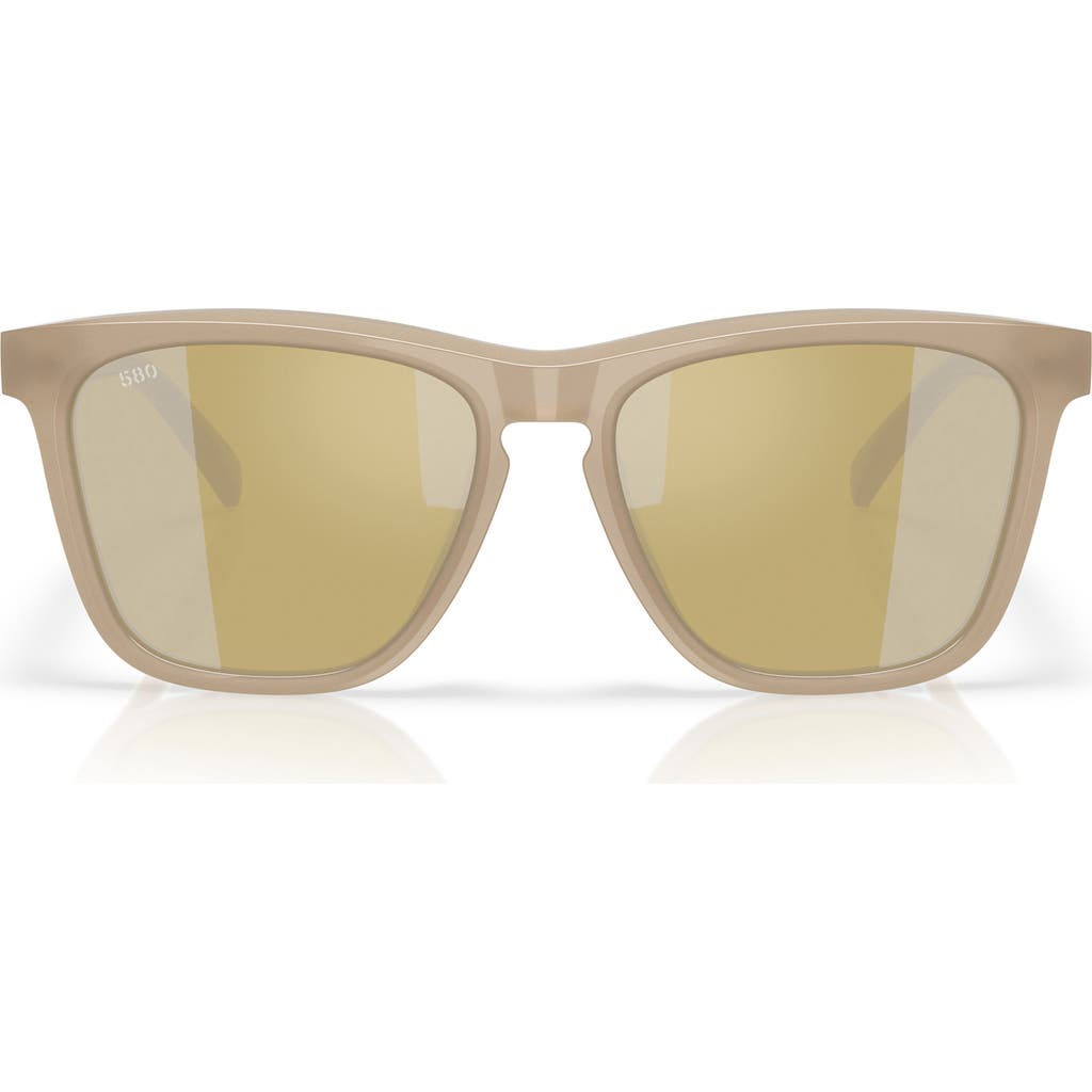 Costa Del Mar Ulu 56mm Mirrored Square Sunglasses In Sea Foam/sunrise Silver 580g
