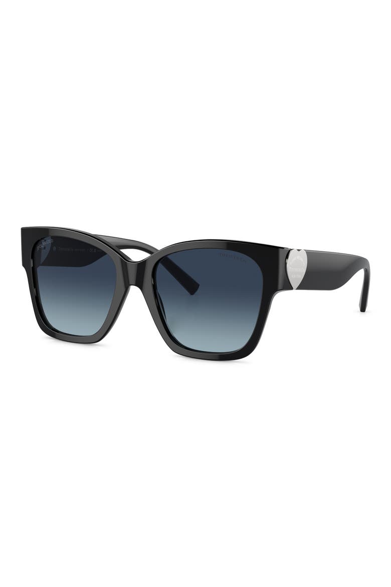 54mm Gradient Polarized Square Sunglasses, Alternate, color, BLACK