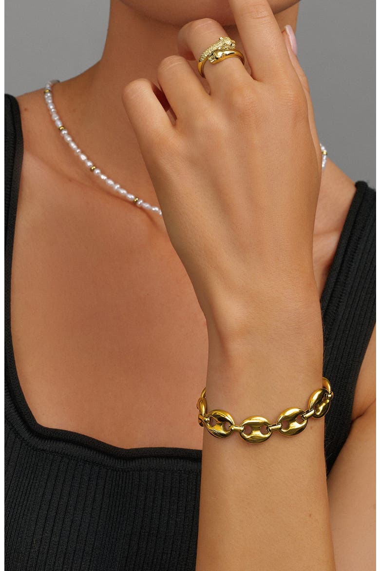 Gold Mariner Link Bracelet, Alternate, color, Gold