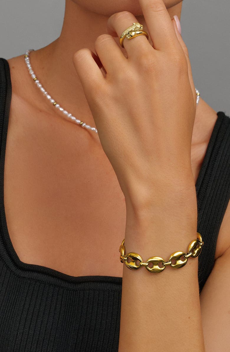 Nialaya Gold Mariner Link Bracelet, Alternate, color, Gold