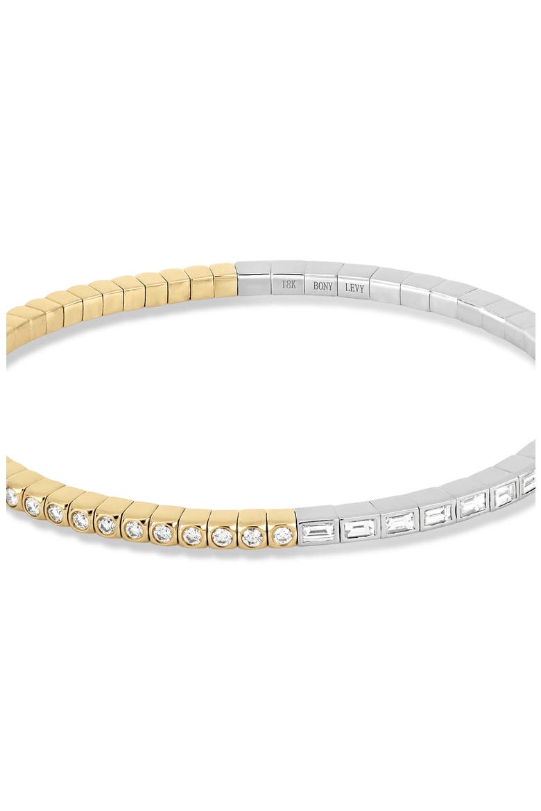 18K Gold Gatsby Diamond 2-Tone Stretch Bracelet (Online Trunk Show), Alternate, color, 18K WHITE GOLD/ YELLOW GOLD