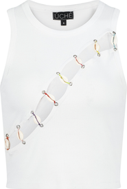 ÚCHÈ Cowrie Shell Embellished Tank Top