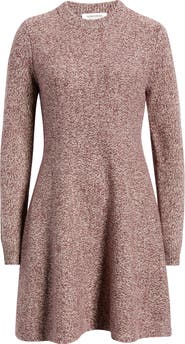 Nordstrom Marled Long Sleeve Wool & Cashmere Fit & Flare Minidress