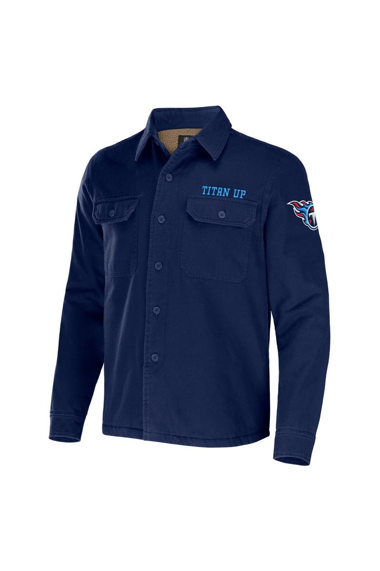 Men's NFL x Darius Rucker Collection by Fanatics Navy Tennessee Titans Canvas Button-Up Shirt Jacket, Alternate, color, Navy