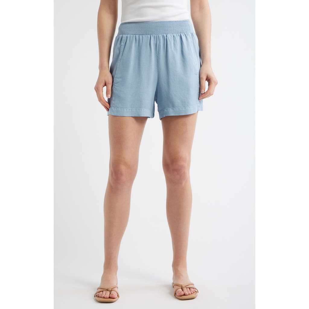 Bernardo Smocked Waist Shorts In Blue