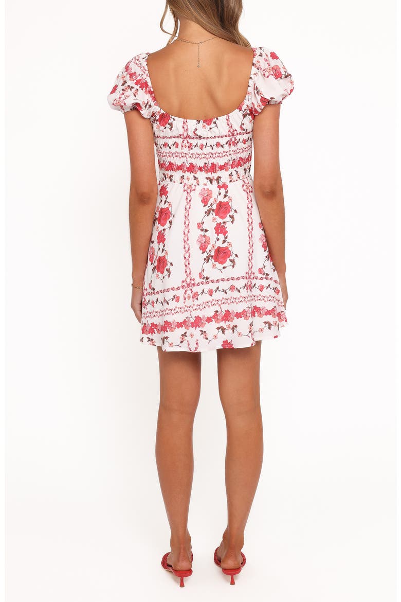 Jorja Floral Print Minidress, Alternate, color, RED ROSE