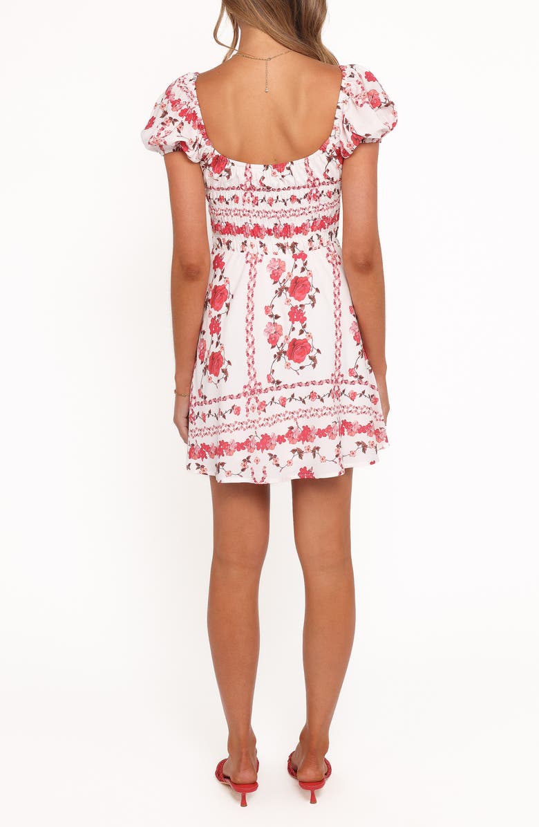 Petal & Pup Jorja Floral Print Minidress, Alternate, color, Red Rose