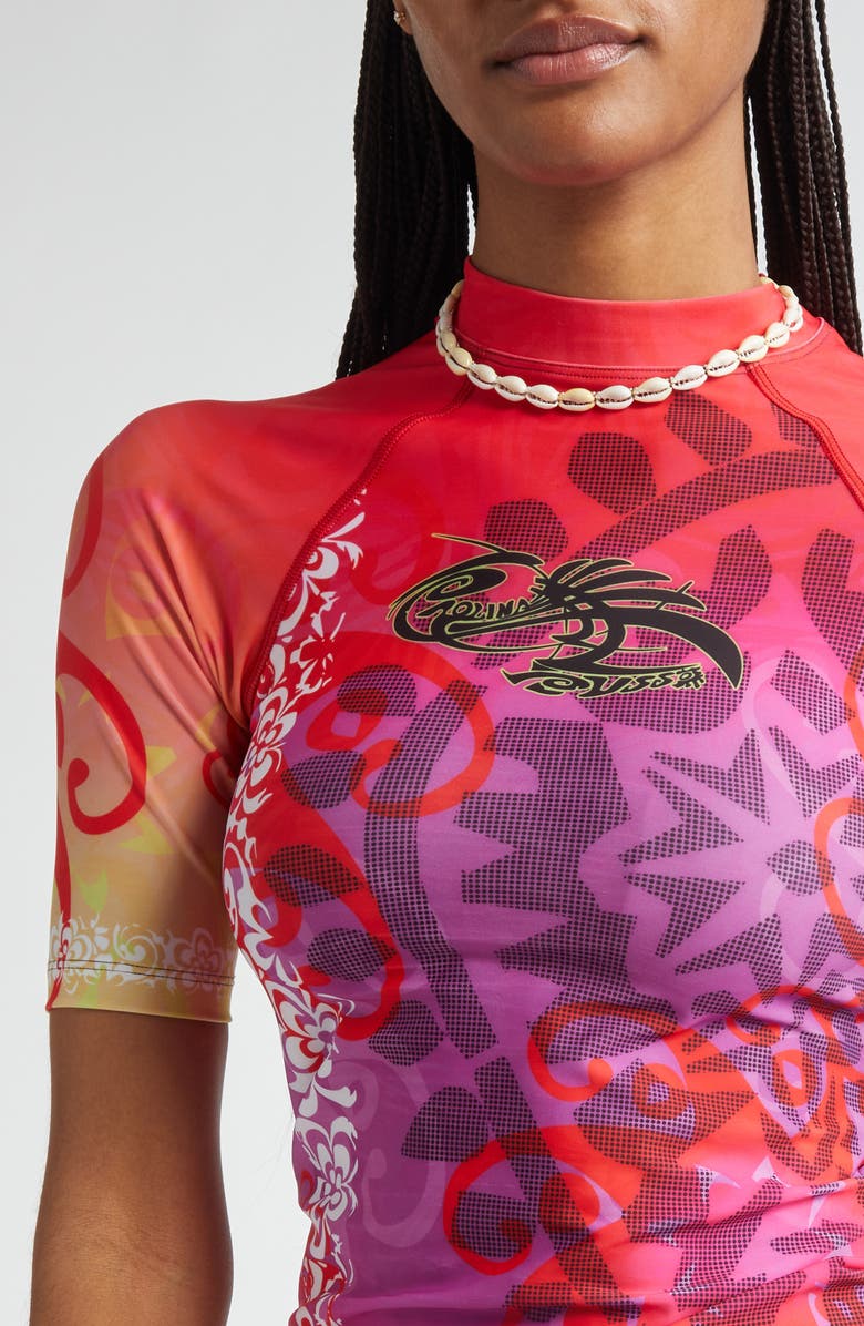 Paolina Russo Short Sleeve Mesh Rashguard, Alternate, color,