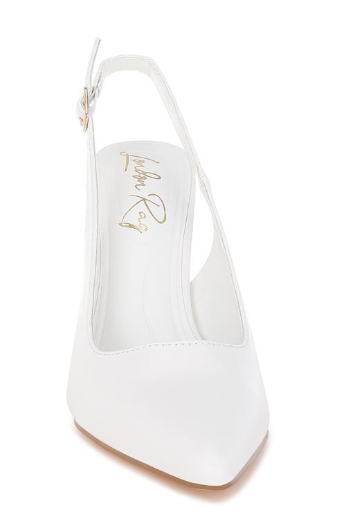London Rag Sarka Block Heel Slingback Pump In White
