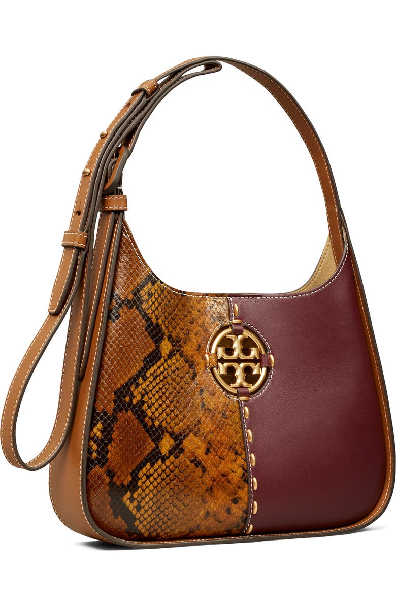 Tory Burch Small Snakeskin Print Leather Shoulder Bag, Alternate, color,