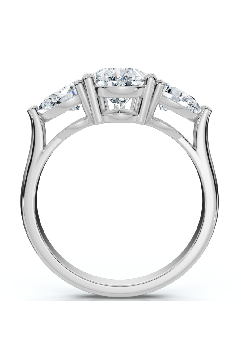 2Ct TW Pear Shape Three Stone Diamond Engagement Ring in 14k Gold Lab Grown, Alternate, color, 14k White Gold