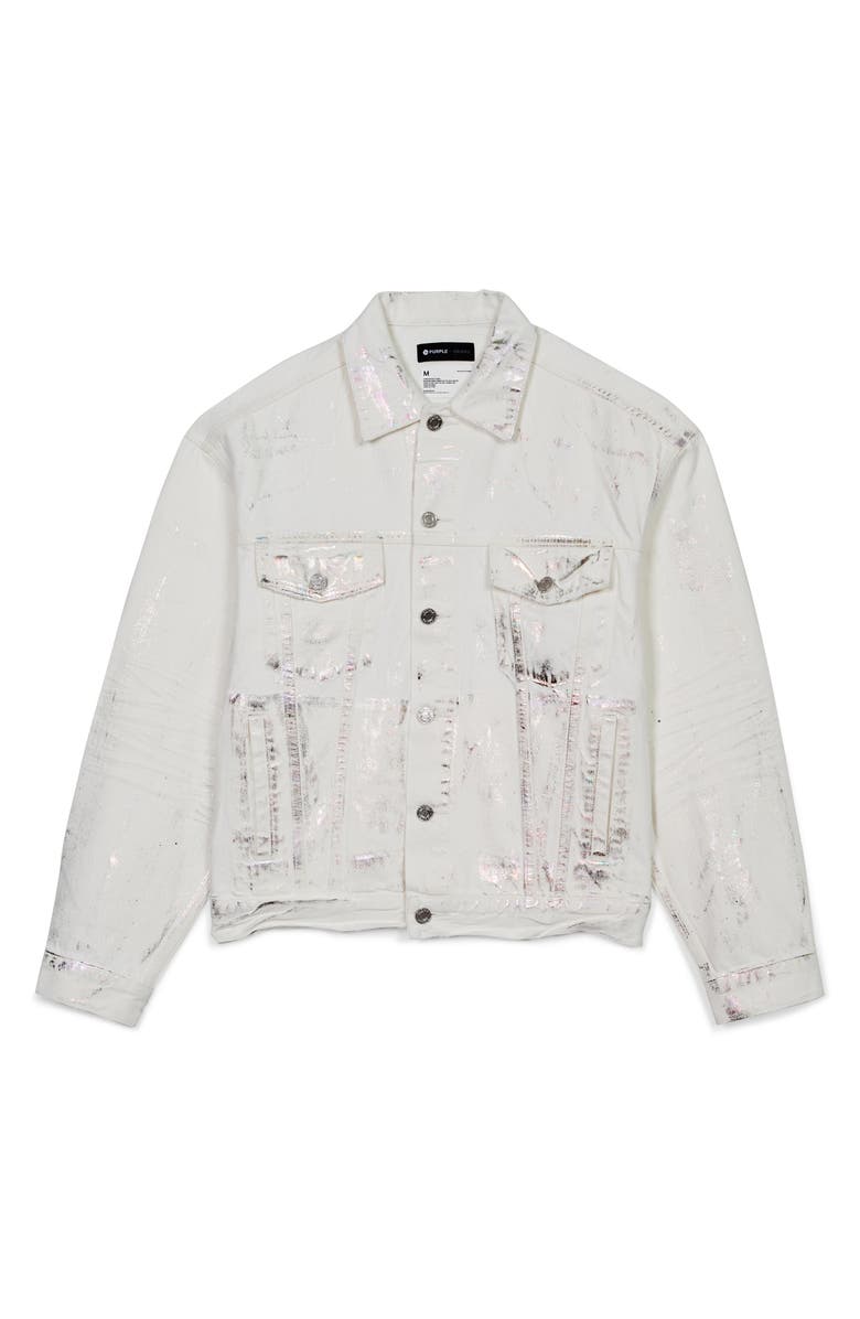 PURPLE BRAND White X-Ray Iridescent Bomber Jacket, Alternate, color, Wave Foil