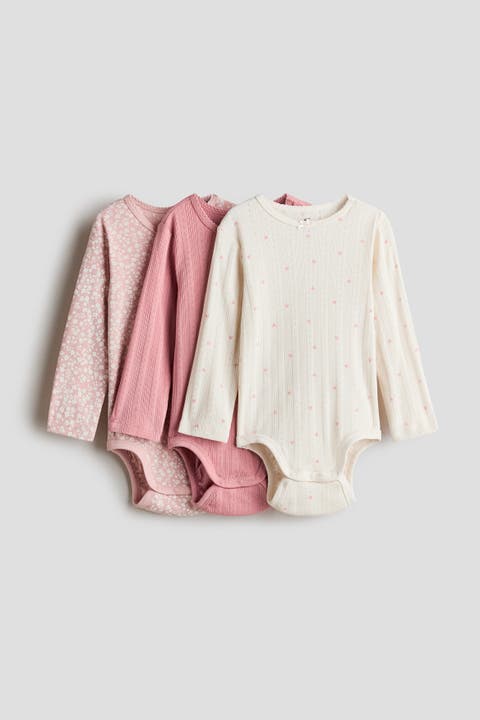 3-pack Pointelle Bodysuits