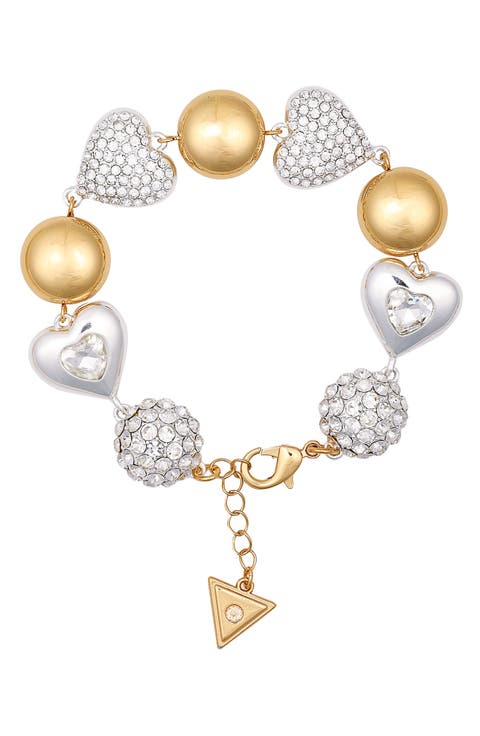 Two-Tone Crystal Linear Bracelet