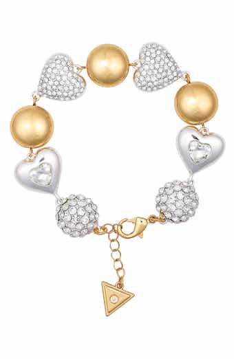 GUESS Two-Tone Crystal Linear Bracelet