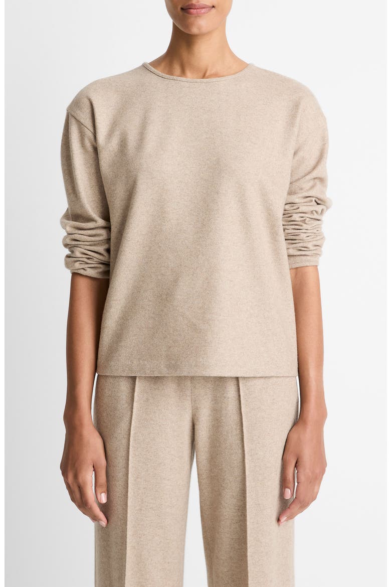 Elevated Wool Blend Sweater, Main, color, HEATHER MARZIPAN