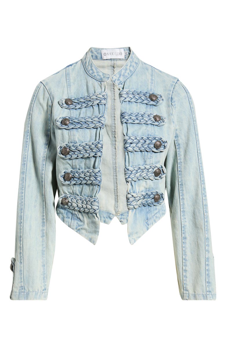 NIKKI LUND Nadja Denim Military Jacket, Alternate, color, Blue