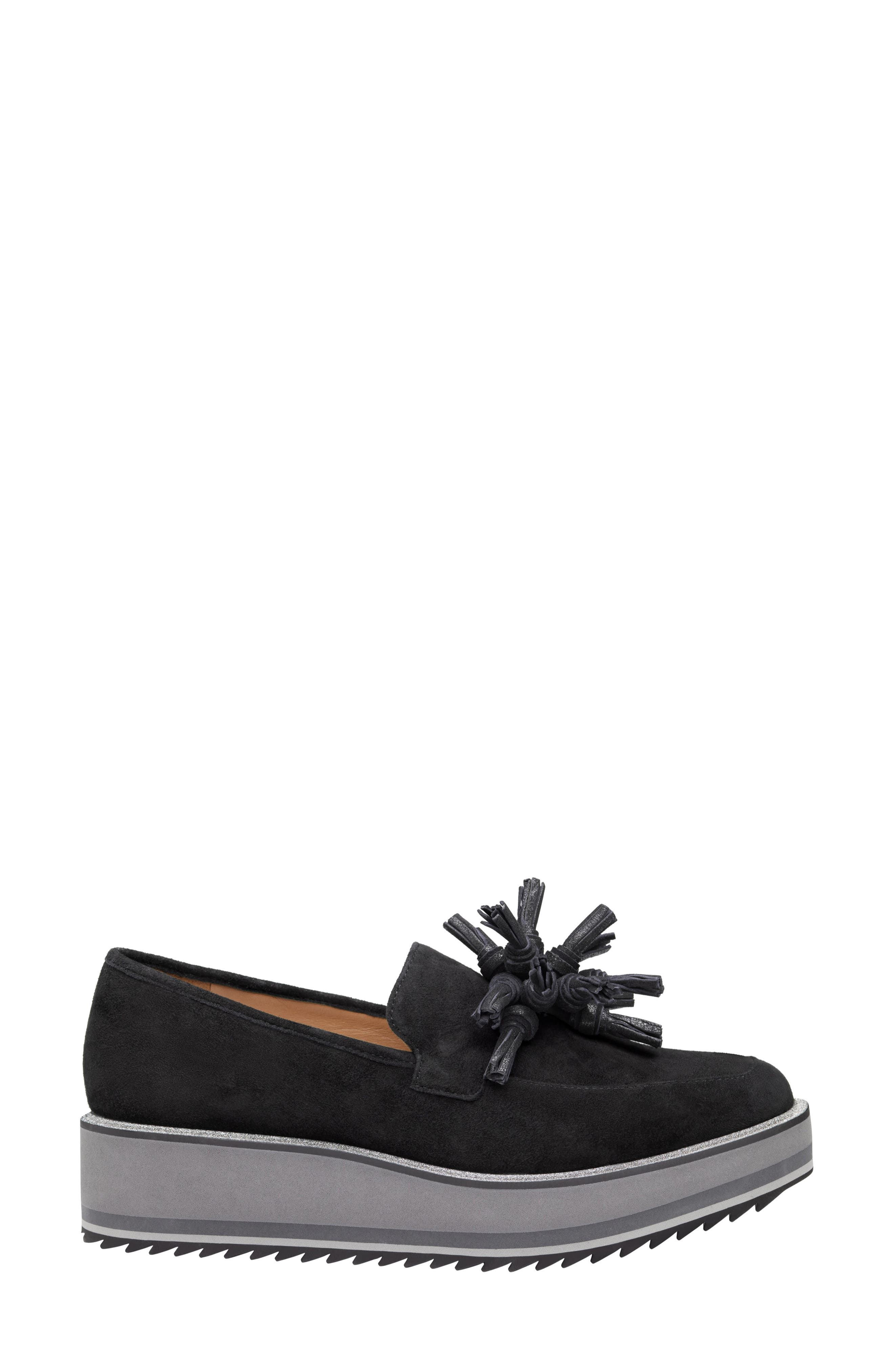 Johnston & Murphy Gracelyn Tassel Loafer, Alternate, color, Black Suede