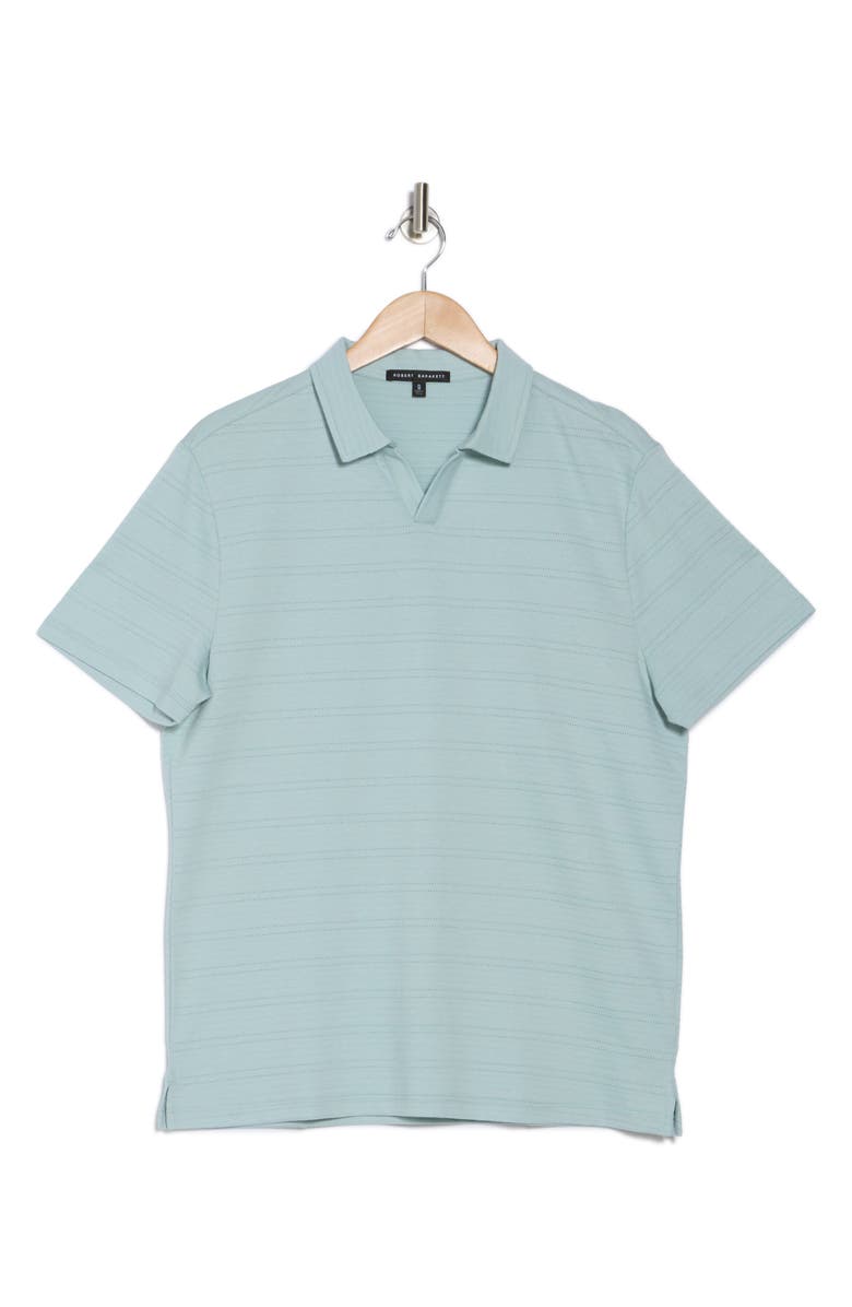 Robert Barakett Freetown Stripe Cotton Blend Polo, Alternate, color, Soft Teal