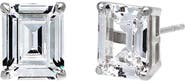 BY ADINA EDEN CZ Emerald Cut Prong Set Stud Earring