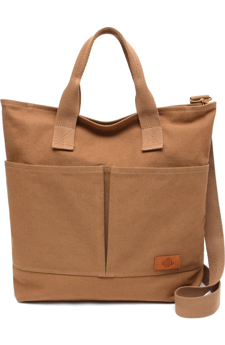 New Amsterdam Leatherworks Ayla Canvas Tote Bag, Main, color, Khaki
