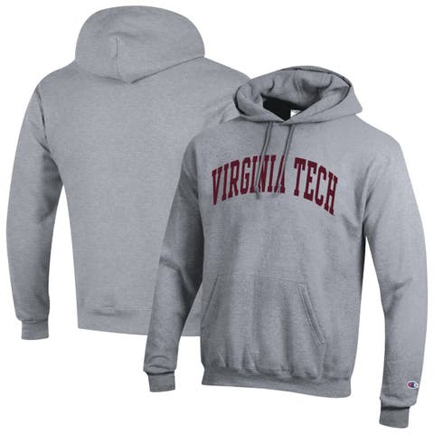 Men's Champion  Heather Gray Virginia Tech Hokies Basic Arch Fleece Pullover Hoodie