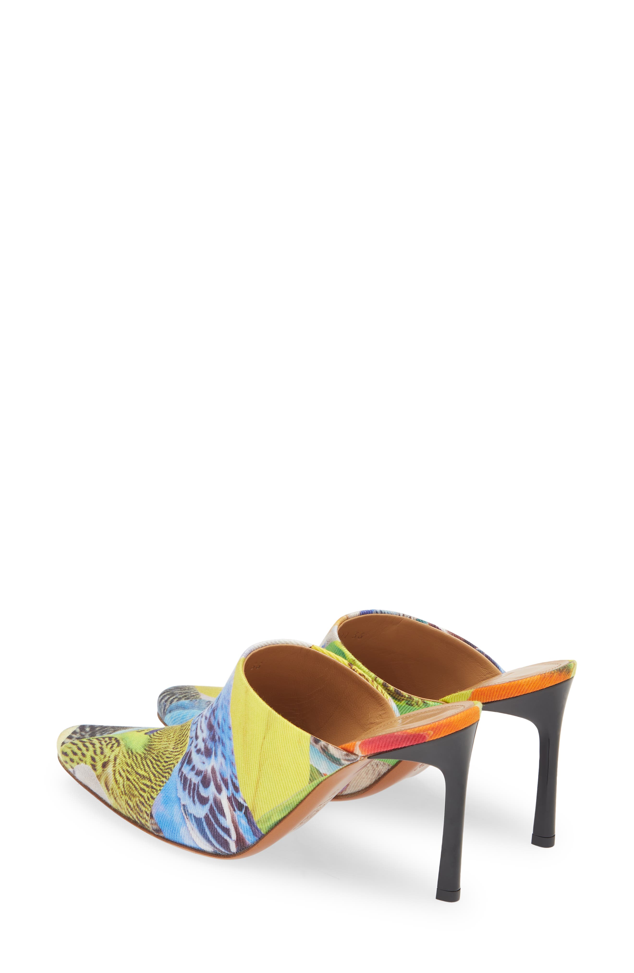 Loewe Parrot Print Twill Mule, Alternate, color, 