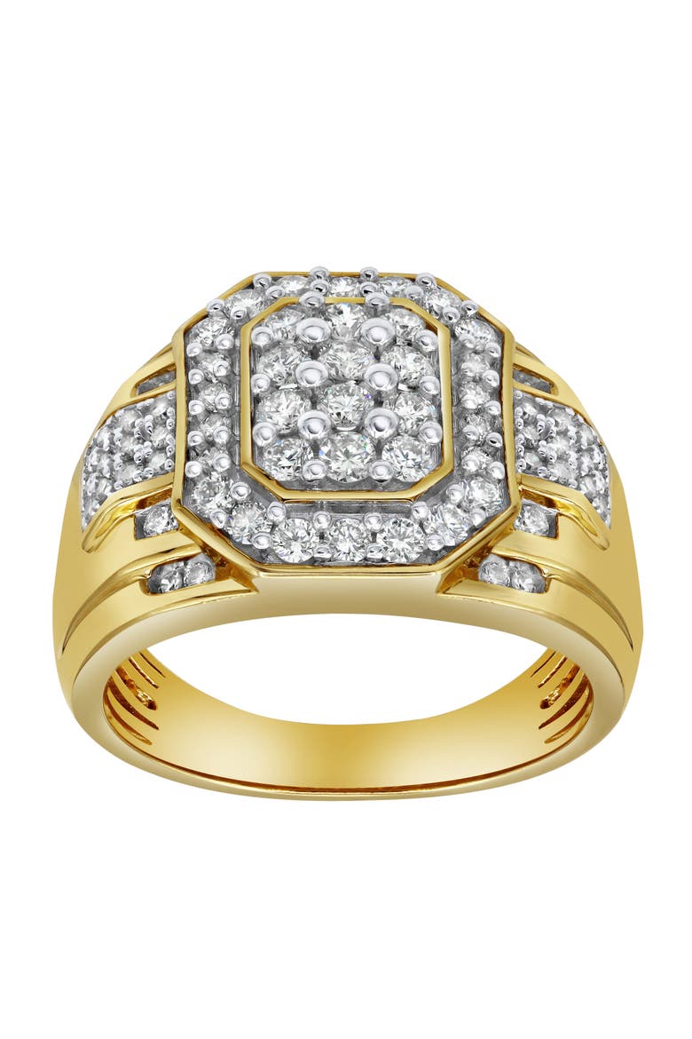 Hexonic Premium 14K Yellow Gold Diamond Men Statement Ring - 1.50ct., Alternate, color, 14K Yellow Gold