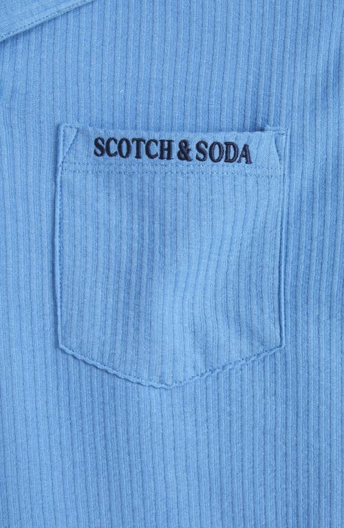 Scotch & Soda Johnny Collar Pocket Polo In Blue