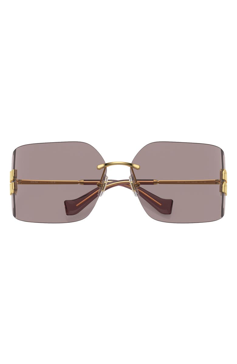 Miu Miu 80mm Oversize Irregular Sunglasses, Alternate, color, Gold