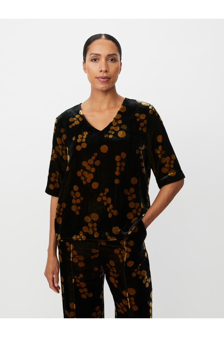 Estela V-Neck Short Sleeve Blouse, Main, color, Rubber
