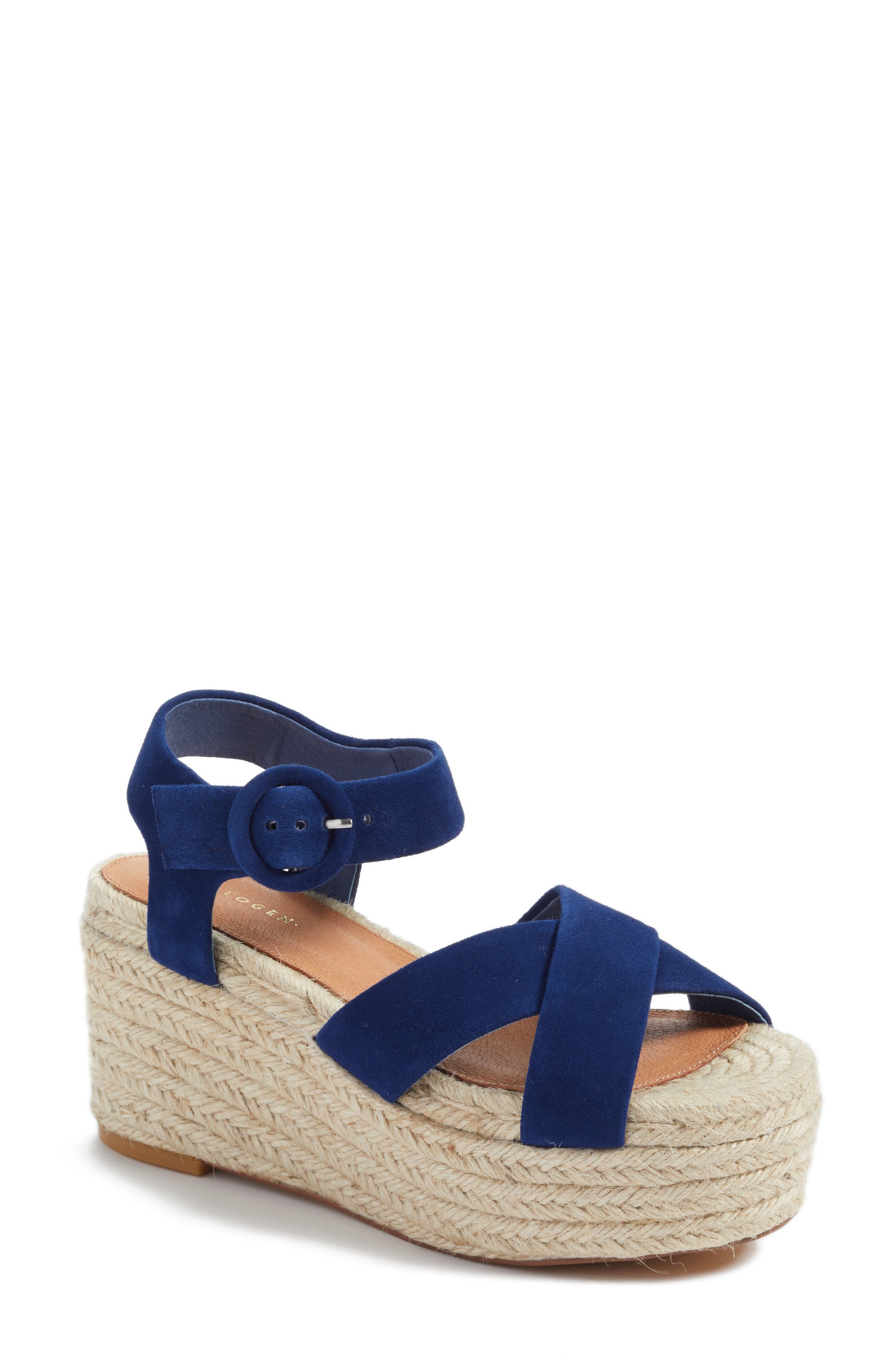 Emery Platform Espadrille Sandal, Main, color, NAVY SUEDE