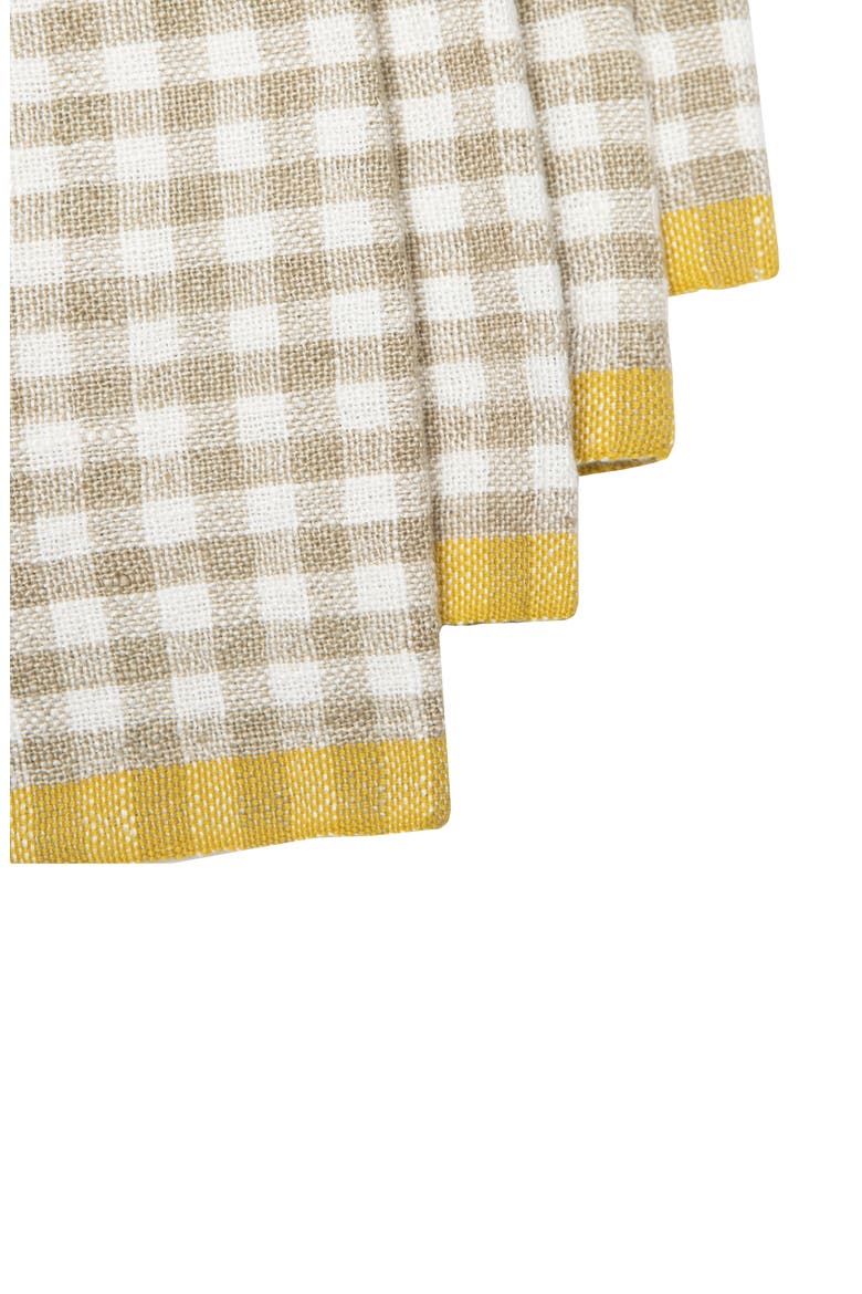 Set of 4 Two-Tone Gingham Napkins, Alternate, color, NATURAL/DIJON