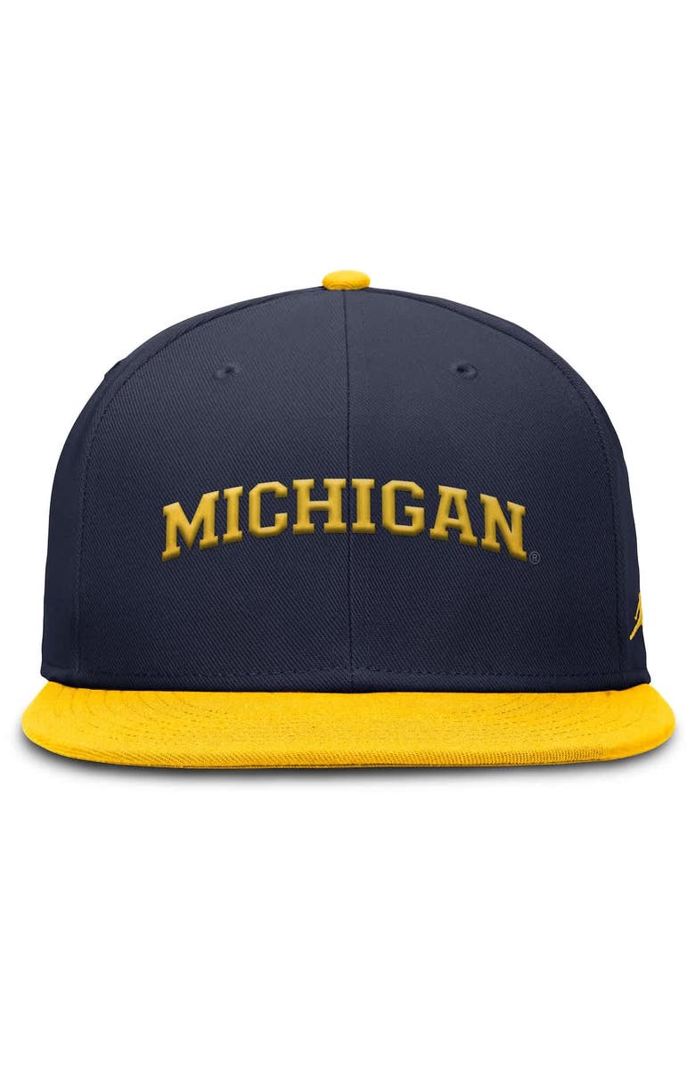 Jordan Brand Men's Jordan Brand Navy/Maize Michigan Wolverines Two-Tone Primetime Performance Fitted Hat, Alternate, color, Navy
