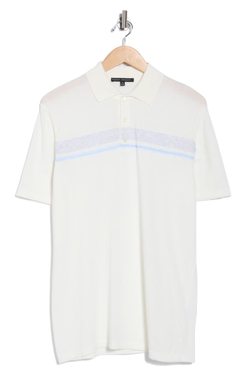 Robert Barakett Orlo Stripe Sweater Polo, Alternate, color, White