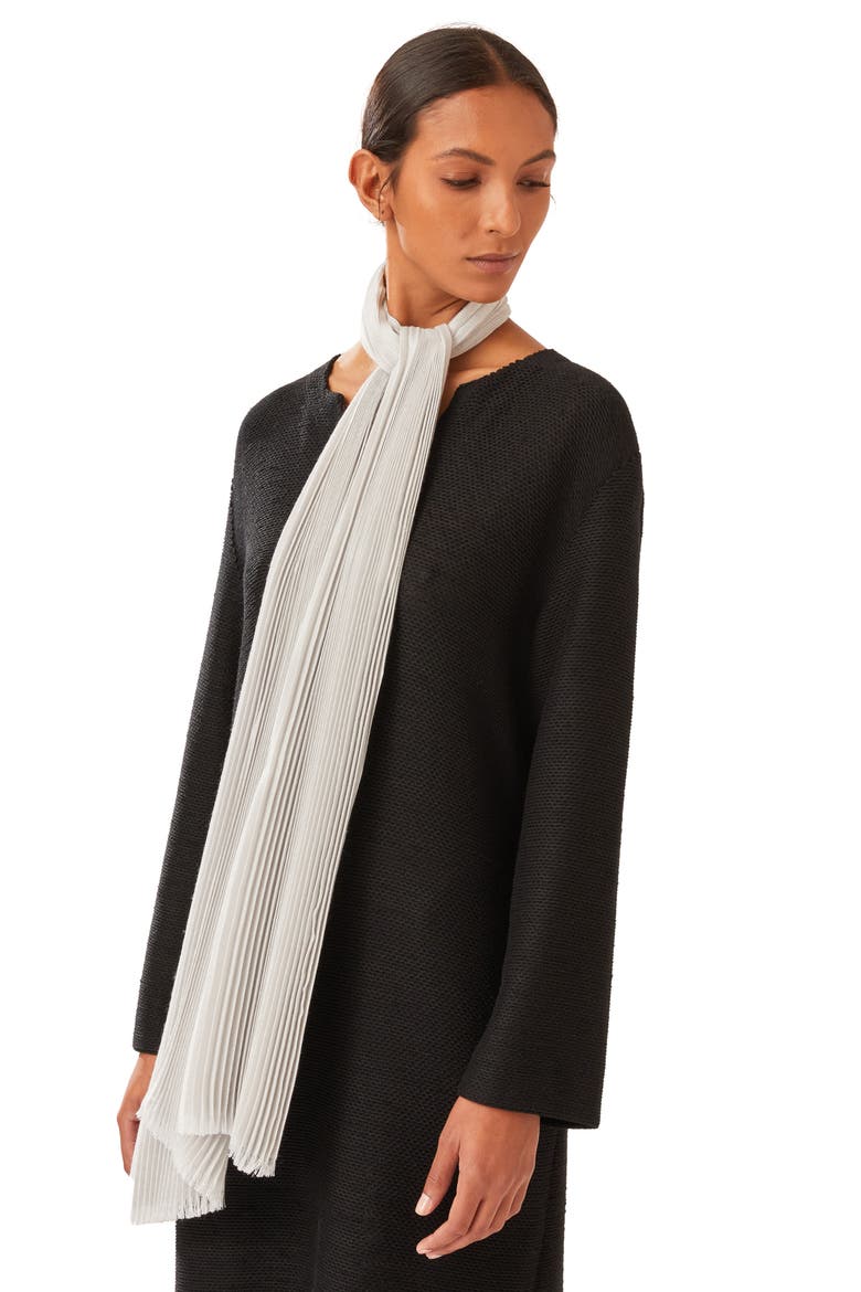 Evening Plissé Pleat Cashmere Blend Stole, Alternate, color, SHINE SILVER SHELL