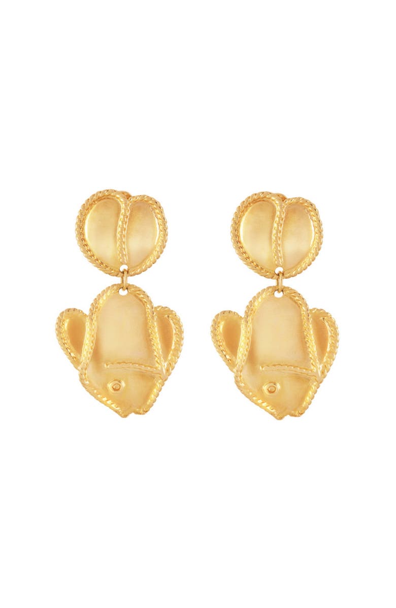 Susan Caplan 1980s Vintage Stylised Fish Clip-On Earrings, Main, color, Fish