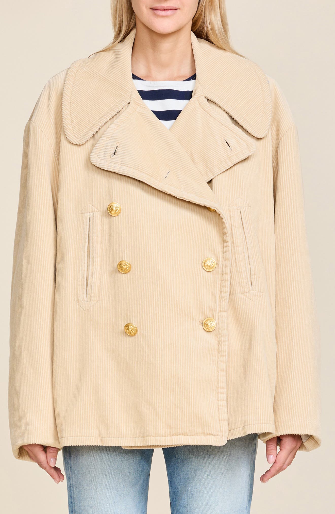 DENIMIST Oversize Corduroy Peacoat