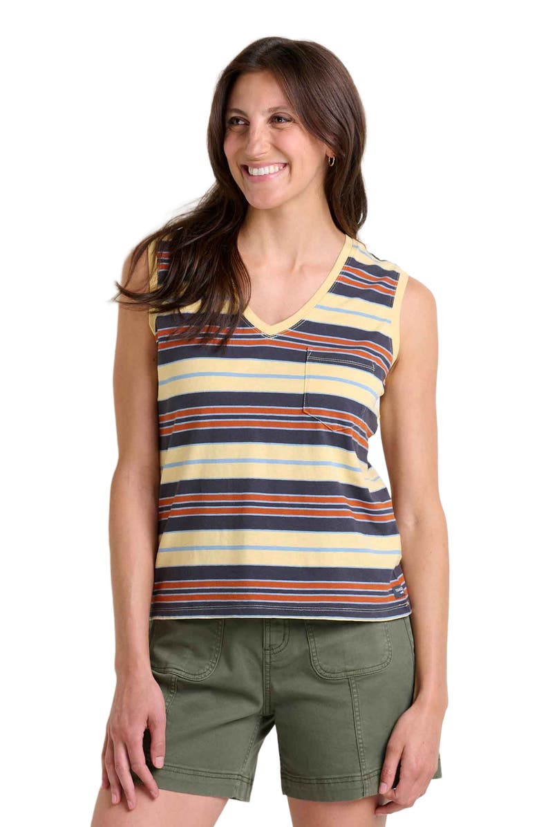 Toad & Co Women's Grom V-Neck Tank, Alternate, color, Straw Stripe
