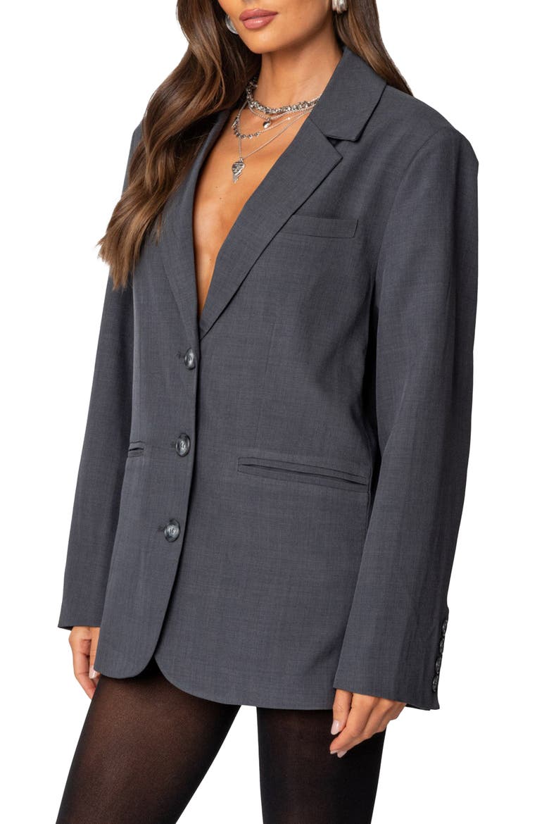 Kourtney Oversize Blazer, Alternate, color, DARK-GRAY